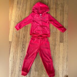 Juicy Couture Little Girls Red Sweatpants & Hoodie Set Size 3T